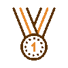 Wired outline 1780 medal first place
